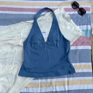 NWT Free People Blue Halter Top – Size L